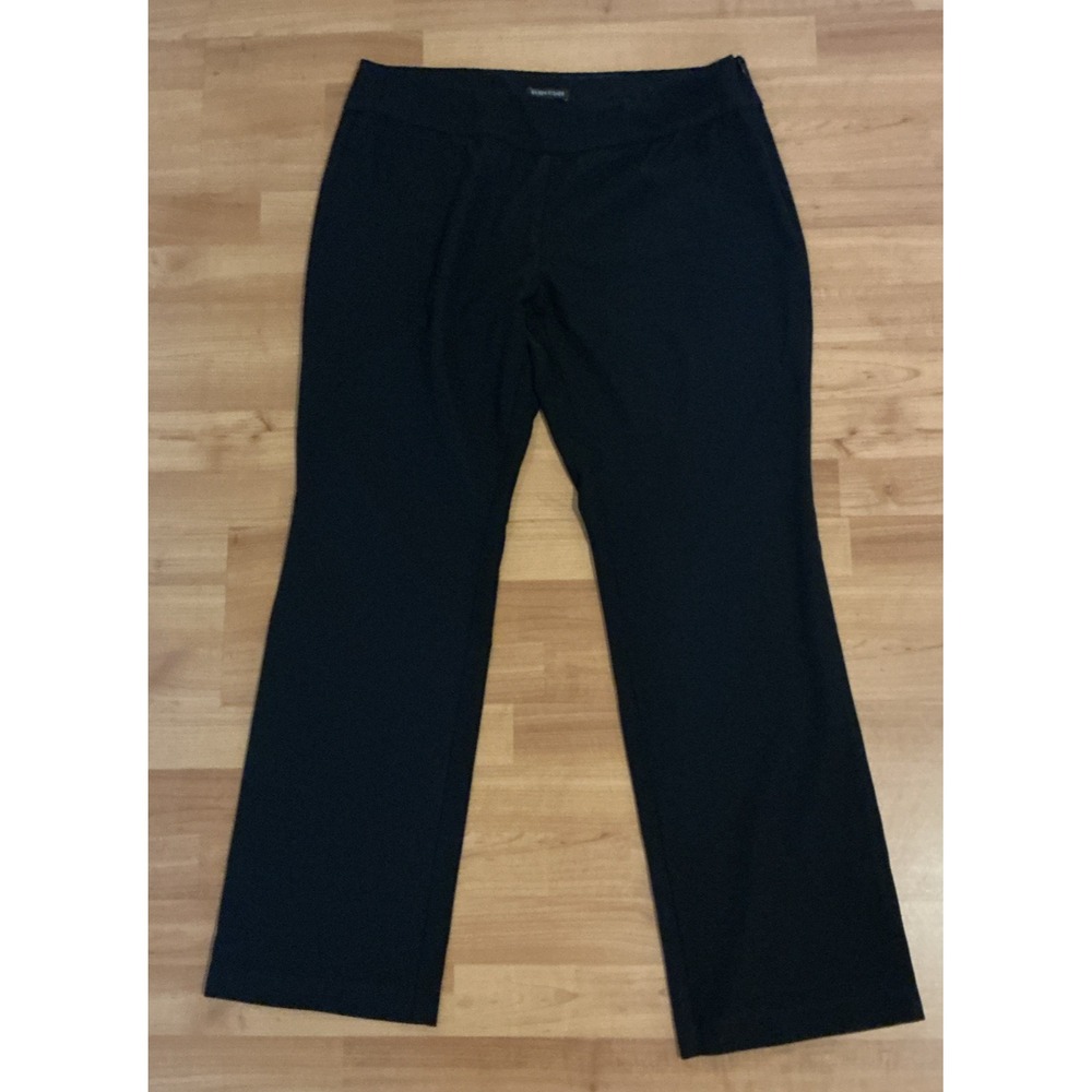Eileen Fisher Straight Leg‎ Dress Pants Size 14 Crepe Lined Black Side Zip